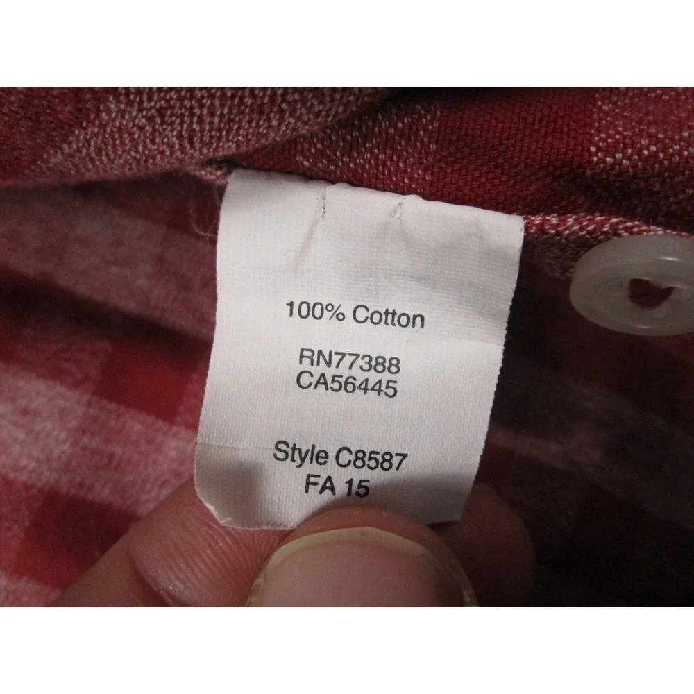 J Crew Shirt Mens Medium Red Checked Slim Fit Jaspe Button Up Long Sleeve Preppy